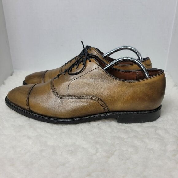 Allen Edmonds Park Ave Men’s Shoes Size 9.5 Bourbon Cap Toe Oxford Leather - Picture 3 of 11